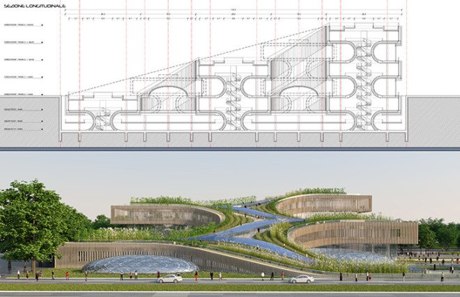 Vincent Callebaut, Citta Della Scienza, Callebaut Citta Della Scienza, Vincent Callebaut city of science, City of Science Rome, Citta della Scienza Roma, Vincent Callebaut Rome, Rome sustainable architecture, Roma Sustainable Architecture, Rome green architecture, green architecture, sustainable architecture, green roof, urban gardening, urban planting