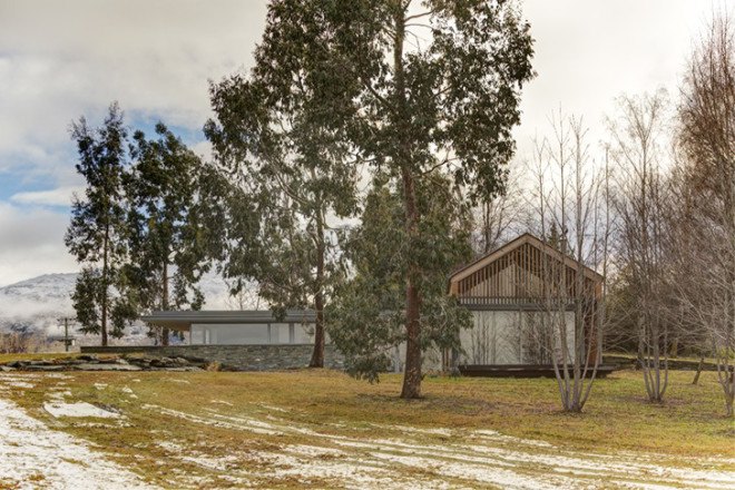 Wakatipu guest house, guests houses, New Zealand guest house, guest house architecture, guest house designs, New Zealand architecture, green design, green architecture, small homes, Team Green Architects, cedar shutters, natural home, environmentally friendly design
