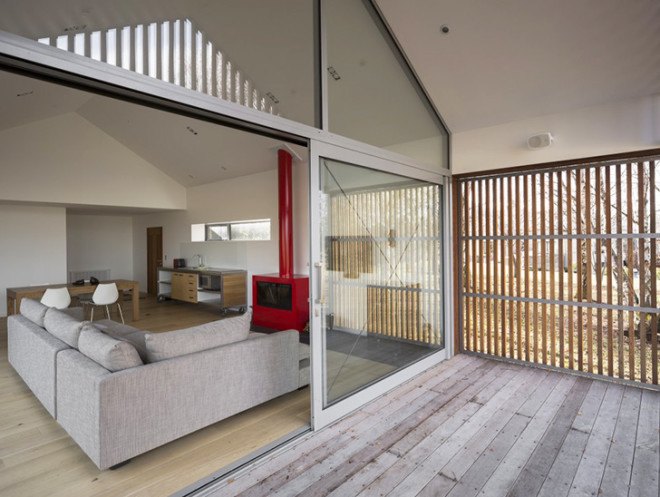 Wakatipu guest house, guests houses, New Zealand guest house, guest house architecture, guest house designs, New Zealand architecture, green design, green architecture, small homes, Team Green Architects, cedar shutters, natural home, environmentally friendly design