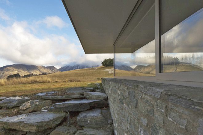 Wakatipu guest house, guests houses, New Zealand guest house, guest house architecture, guest house designs, New Zealand architecture, green design, green architecture, small homes, Team Green Architects, cedar shutters, natural home, environmentally friendly design