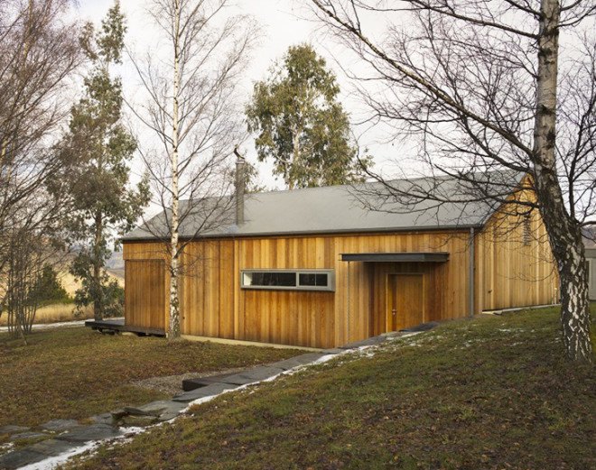Wakatipu guest house, guests houses, New Zealand guest house, guest house architecture, guest house designs, New Zealand architecture, green design, green architecture, small homes, Team Green Architects, cedar shutters, natural home, environmentally friendly design