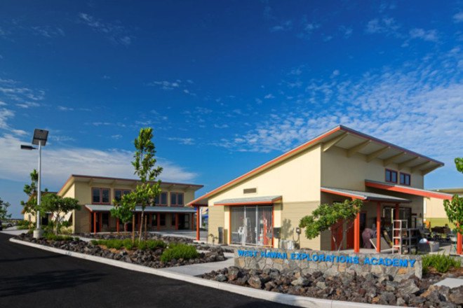 ferraro choi, hawaii architecture, leed 2009 for schools, leed schools platinum, leed school, west hawaii explorations academy, public charter school in hawaii, net-zero, net-zero energy buildings, net-zero energy schools, outdoor auditorium