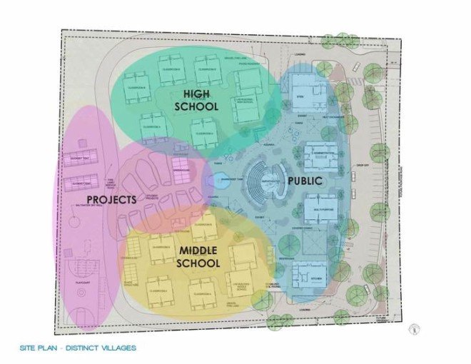 ferraro choi, hawaii architecture, leed 2009 for schools, leed schools platinum, leed school, west hawaii explorations academy, public charter school in hawaii, net-zero, net-zero energy buildings, net-zero energy schools, outdoor auditorium
