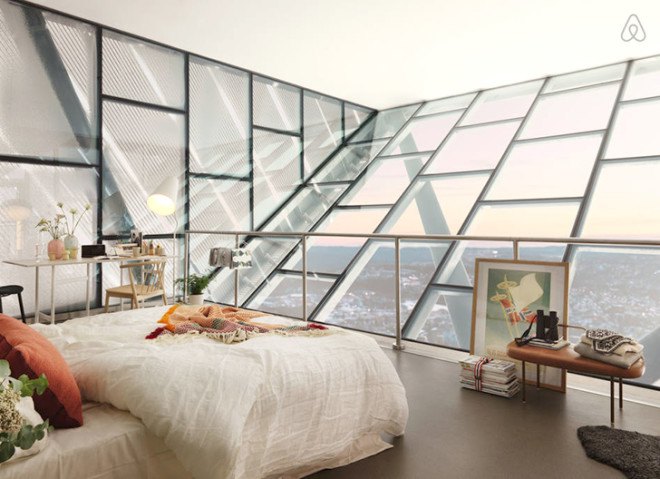 Airbnb, Holmenkollen, Oslo, Norway, Melissa Hegge, Nina Holst, ski jump, hotel room, ski, ski ramp, penthouse, penthouse suite, Airbnb ski jump room,