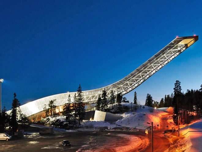 Airbnb, Holmenkollen, Oslo, Norway, Melissa Hegge, Nina Holst, ski jump, hotel room, ski, ski ramp, penthouse, penthouse suite, Airbnb ski jump room,