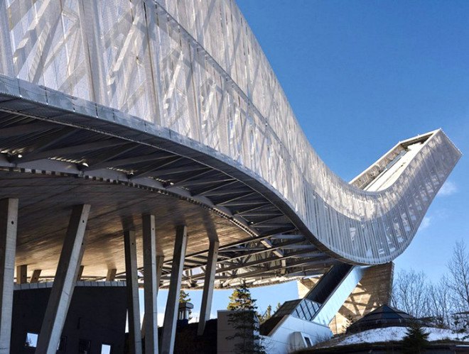 Airbnb, Holmenkollen, Oslo, Norway, Melissa Hegge, Nina Holst, ski jump, hotel room, ski, ski ramp, penthouse, penthouse suite, Airbnb ski jump room,