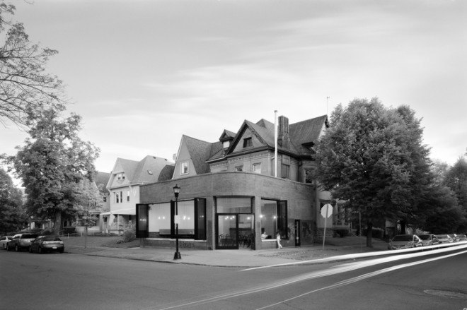 passive heating, masonry heat, kachelofen, buffalo new york, buffalo, cafe with passive heating, century-old buildings, century-old renovation projects, stephanie davidson, georg rafailidis