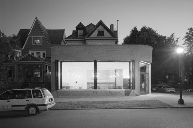 passive heating, masonry heat, kachelofen, buffalo new york, buffalo, cafe with passive heating, century-old buildings, century-old renovation projects, stephanie davidson, georg rafailidis