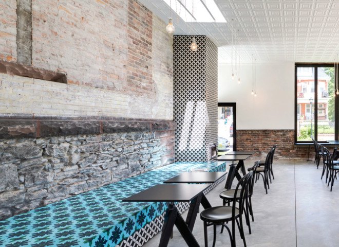 passive heating, masonry heat, kachelofen, buffalo new york, buffalo, cafe with passive heating, century-old buildings, century-old renovation projects, stephanie davidson, georg rafailidis