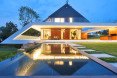 Edge House, Mobius Architecture, terrace, cantilever, Krakow, Poland, pitched roof, stone and timber, stone house, lime rock, family house, green architecture