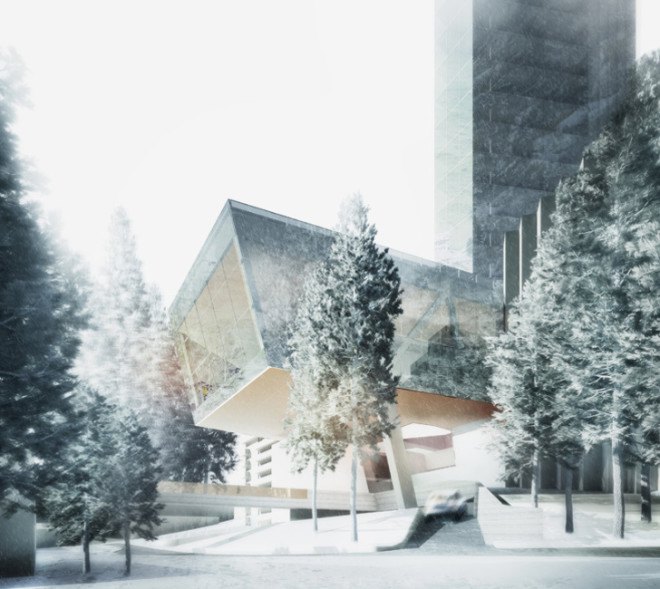 morphosis architects, 7132 tower, swiss valley, vals switzerland, luxury hotel, luxury skyscraper, reflective skyscraper, designs for skyscraper, reflective tower