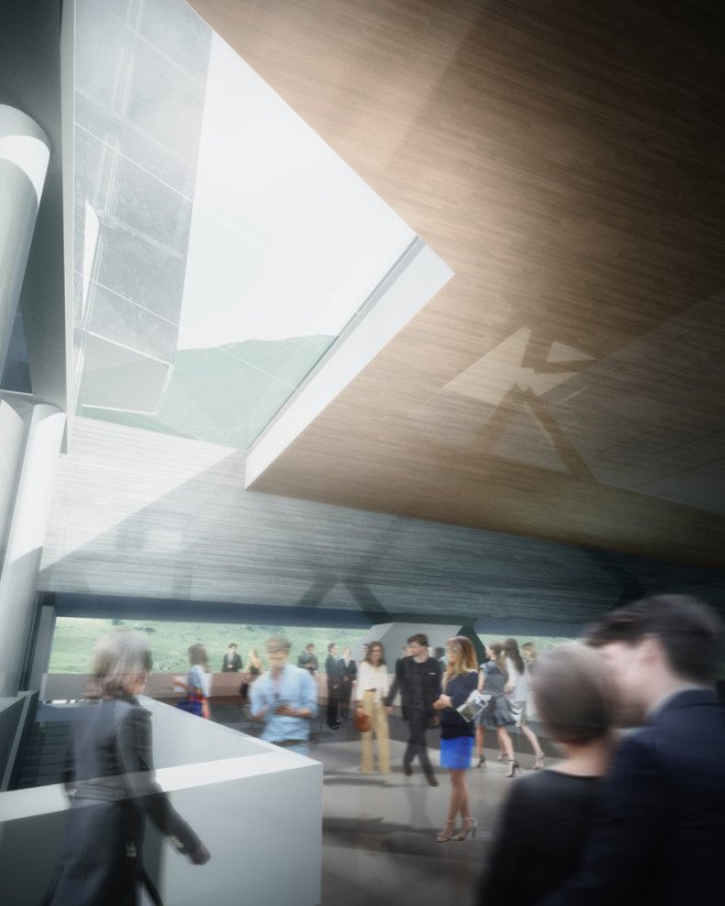 morphosis architects, 7132 tower, swiss valley, vals switzerland, luxury hotel, luxury skyscraper, reflective skyscraper, designs for skyscraper, reflective tower