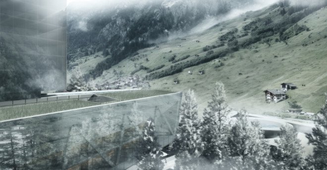 morphosis architects, 7132 tower, swiss valley, vals switzerland, luxury hotel, luxury skyscraper, reflective skyscraper, designs for skyscraper, reflective tower