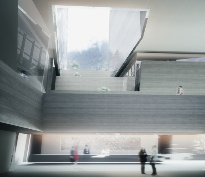 morphosis architects, 7132 tower, swiss valley, vals switzerland, luxury hotel, luxury skyscraper, reflective skyscraper, designs for skyscraper, reflective tower