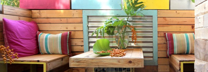 DIY, DIY pallet, DIY pallet garden, DIY pallet patio, DIY patio furniture, DIY pallet patio furniture, A Piece of Rainbow, patio furniture, pallet furniture, pallet furniture ideas, building pallet furniture, reused design, recycled design, reader submission