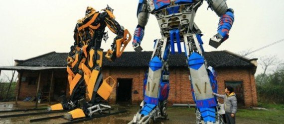 tranformers, china, recycled scrap metal, transformers models, recycled transformers models, creative forms of income, recycled art