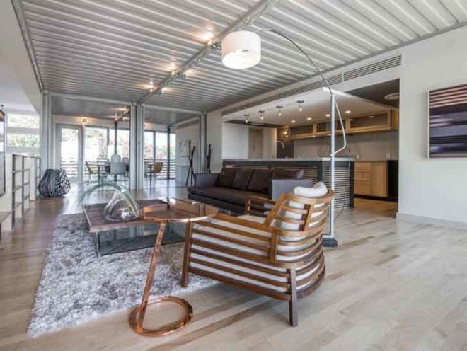 Maple Floors, M Gooden Design, shipping container home, Dallas shipping container home, 14 shipping containers, 14 shipping container home, shipping container house