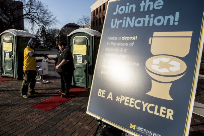 urine, University of Michigan, University of Michigan Engineer, Peecylcing, Urine Recycling, Urine Fertilizer