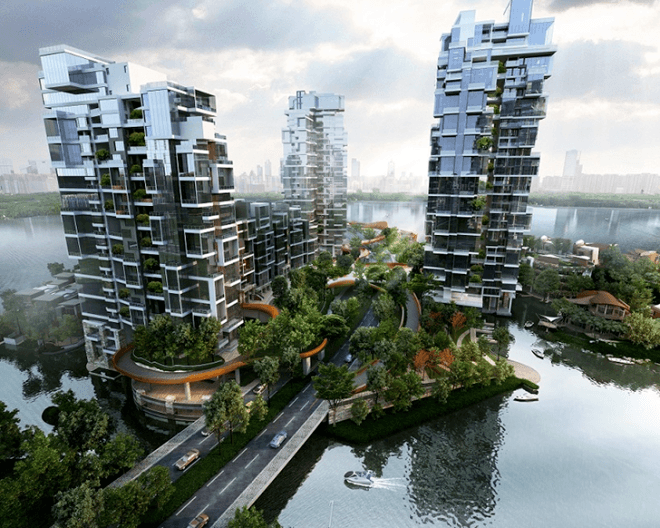 5 Plus Design, 5+ Design, 5+ Architecture, Krystal Laputa, Krystal Laputa Chengdu, 5+ Design Chengdu, green design, high rise design, garden high rise, apartment gardening, green architecture, natural architecture, green design