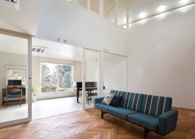 naf architect and design, Akio Nakasa, arch wall house, japanese architecture, japanese home design, pairs of homes, homes built together, generational homes, homes with archways