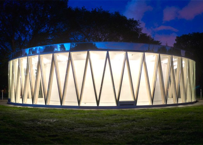 GH3, Borden Park, Borden Park pavilion, Edmonton, pavilion, glowing pavilion, glulam, DOuglas fir, laminated douglas fir