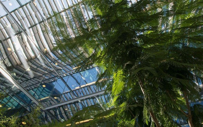 Foster + Partners, Buenos Aires city hall, Argentina, undulating roof, concrete roof, natural ventilation, thermal mass, glass facade, skylights, green architecture