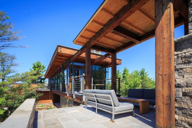 green design, eco design, sustainable design, CORE Architecture, Charles Gane, Monument Channel House, Georgian Bay Ontario, modern cottage, solar powered cottage