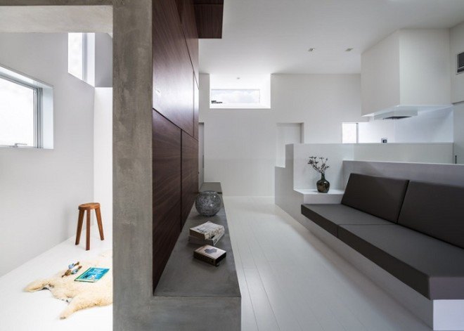 Kouichi Kimura, Cozy House, minimalist design, skylights, natural lighting, built-in furniture, small house, small spaces, green architecture