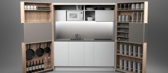 green design, eco design, sustainable design, Dizzconcept, PIA kitchen, pop out kitchen, convertible furniture, convertible kitchen, tiny living, small living, fold out kitchen