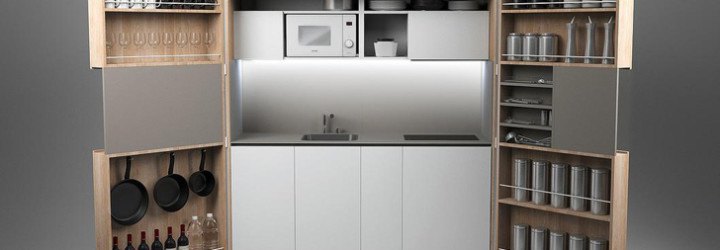 green design, eco design, sustainable design, Dizzconcept, PIA kitchen, pop out kitchen, convertible furniture, convertible kitchen, tiny living, small living, fold out kitchen