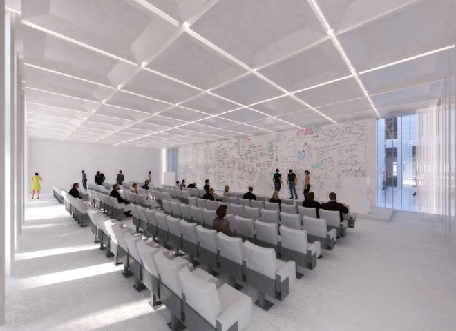 Ecole Polytechnique learning center, Sou Fujimoto Architects, Manal Rachdi OXO Architects, Nicolas Laisné Associates, learning center, glass facade, atrium, indoor graden, green spaces, green architecture, informal spaces