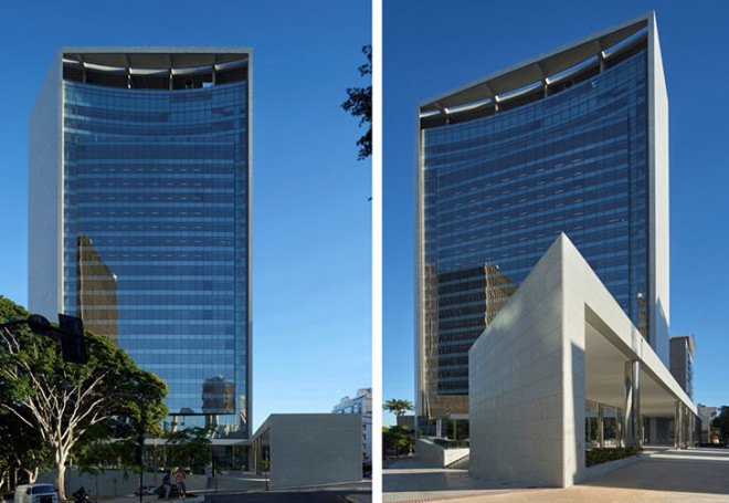 Gustavo Penna Arquiteto e Associados, Forluz skyscraper, Brazil, green skyscraper, sustainable building, flexible spaces, office buildings, green headquarters, green tower, natural ventilation, glass facade