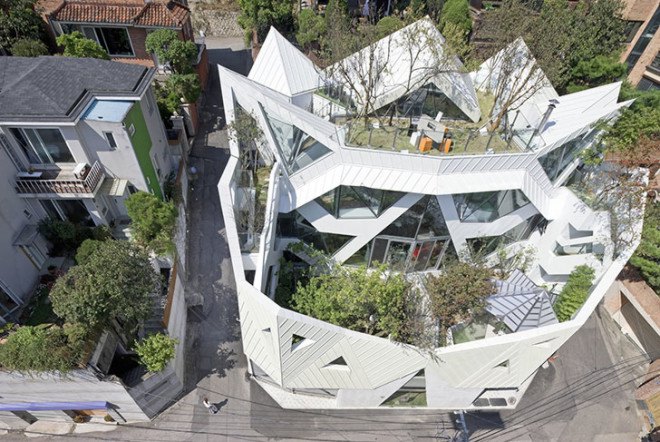 Hwa Hun house, blooming house, IROJE KHM Architects, vertical garden, green roof, rooftop garden, green building, Seoul, South Korea, green architecture