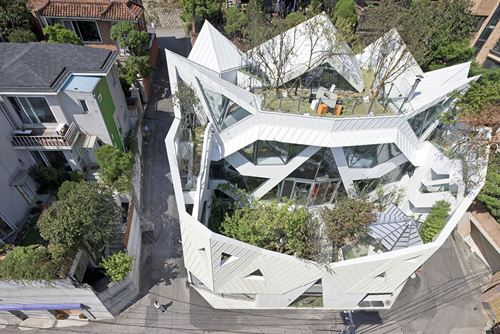 Hwa Hun house, blooming house, IROJE KHM Architects, vertical garden, green roof, rooftop garden, green building, Seoul, South Korea, green architecture