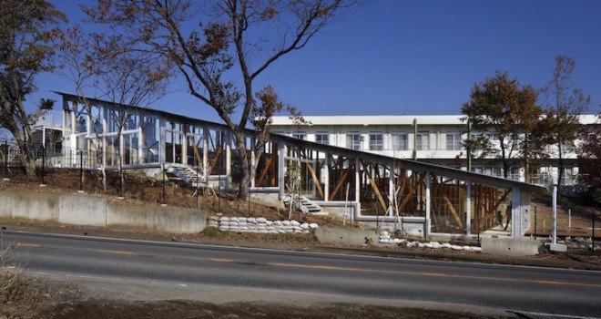 Yamazaki Kentaro Design Workshop, Hakusui Nursery School, Seiyu-Kai, Chiba, nursery school, glass sliding doors, floor to ceiling glass, Hakusui Nursery School by Yamazaki Kentaro Design Workshop