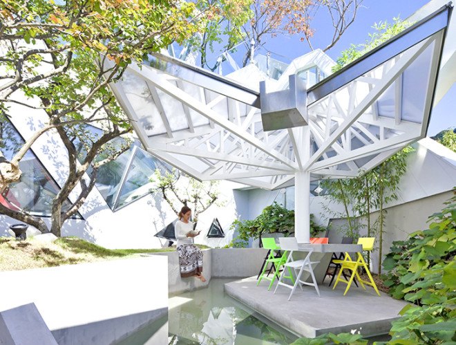 Hwa Hun house, blooming house, IROJE KHM Architects, vertical garden, green roof, rooftop garden, green building, Seoul, South Korea, green architecture