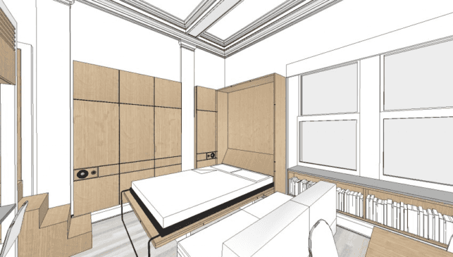 Jordan Parnass digital architecture, jpda, small studio, small living, micro apartment, tiny apartment, tiny home, upper east side studio, studio apartment tips, how to make a small apartment feel larger