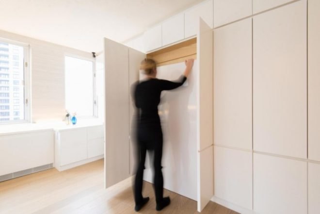 JPDA, Jordan Parnass Digital Architecture, active wall design, efficient space, design, transforming furniture, architecture nyc, battery park apartment design, declutter tips, organizational design, tiny spaces, apartment design, efficient design, urban design,