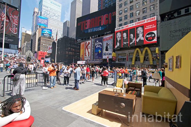 green design, eco design, sustainable design, Recycle art, Times Square Arts, Justin Bettman #Setinthestreets, recycled furniture