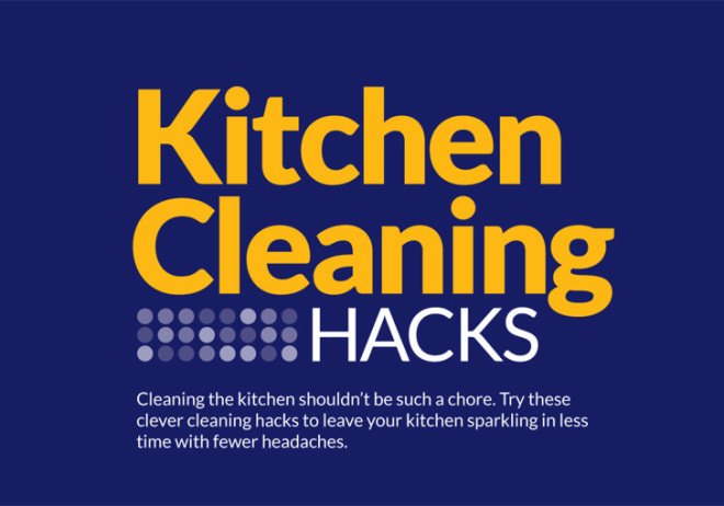 Infographic, cleaning hacks, kitchen cleaning hacks, kitchen cleaning infographic, Consolidated Foodservice, refrigerator, fridge, stove, freezer, vinegar, salt, baking soda, Kool-Aid, Tang, Alka-Seltzer