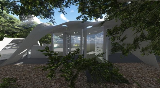 3D printing, 3D printed house, 3D printing building, 3D printed home, Adam Kushner, magnesium, D-Shape 3D printer, Enrico Dini, New York, 3D printed estate, Gardiner, 3D printed estate, 3D printed pool, 3D printed pool house, 3D printed 2400-square-foot house, architecture, additive manufacturing,