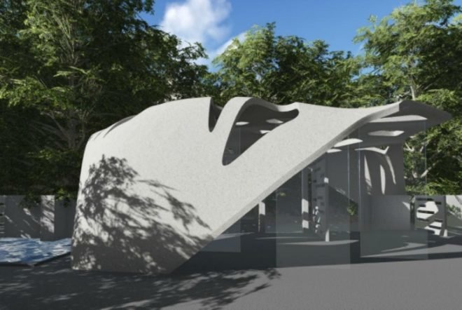 3D printing, 3D printed house, 3D printing building, 3D printed home, Adam Kushner, magnesium, D-Shape 3D printer, Enrico Dini, New York, 3D printed estate, Gardiner, 3D printed estate, 3D printed pool, 3D printed pool house, 3D printed 2400-square-foot house, architecture, additive manufacturing,