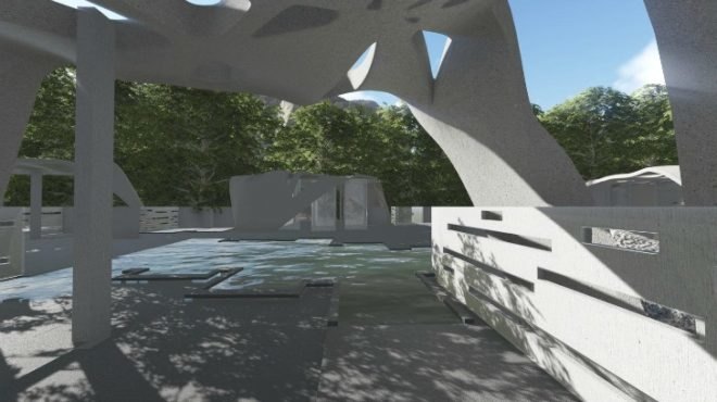 3D printing, 3D printed house, 3D printing building, 3D printed home, Adam Kushner, magnesium, D-Shape 3D printer, Enrico Dini, New York, 3D printed estate, Gardiner, 3D printed estate, 3D printed pool, 3D printed pool house, 3D printed 2400-square-foot house, architecture, additive manufacturing,
