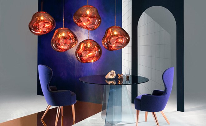melt lamps, Tom Dixon, Milan Design Week, blown glass, lighting fixtures, lamps, lamp design, glass lamps, FRONT, pendant lights, green design, British designers