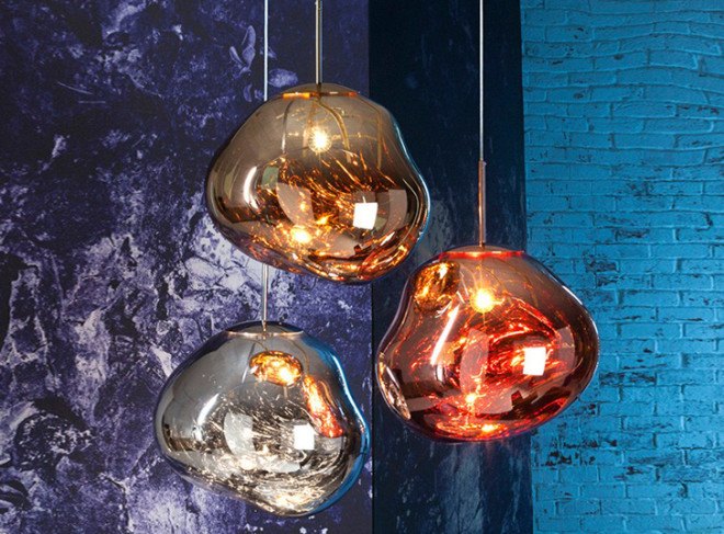 melt lamps, Tom Dixon, Milan Design Week, blown glass, lighting fixtures, lamps, lamp design, glass lamps, FRONT, pendant lights, green design, British designers