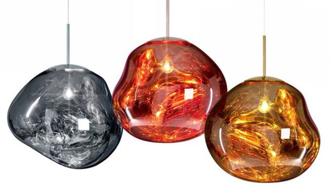 melt lamps, Tom Dixon, Milan Design Week, blown glass, lighting fixtures, lamps, lamp design, glass lamps, FRONT, pendant lights, green design, British designers