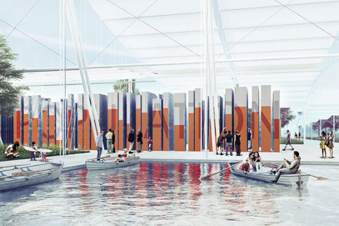 StudioBaft, Tactile Architecture, milan expo 2015, milan expo, info pavilion, prefab, pavilion, material re-use, food production, sustainable food, agriculture, Milan