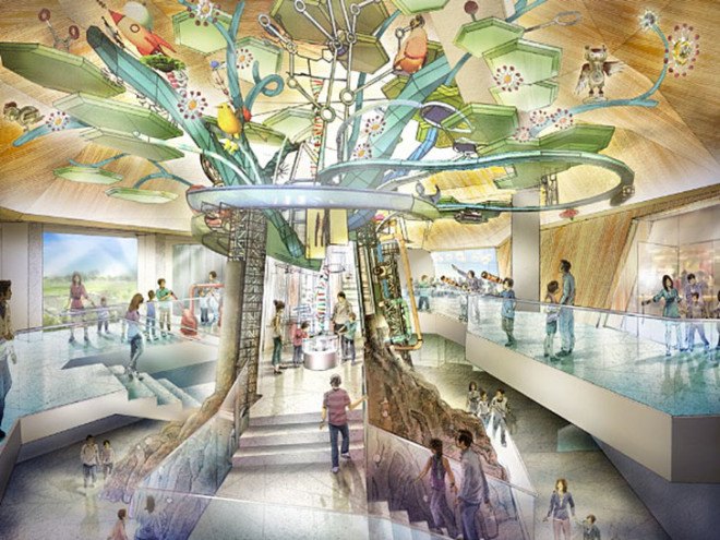 Muzeiko children's museum, museum design, Bulgaria, Sofia, green roof, geothermal energy, curtain walls, LED lights, LEED Gold certification, energy-efficient building, green architecture, A&A Architects, Lee H. Skolnick Architecture + Design Partnership