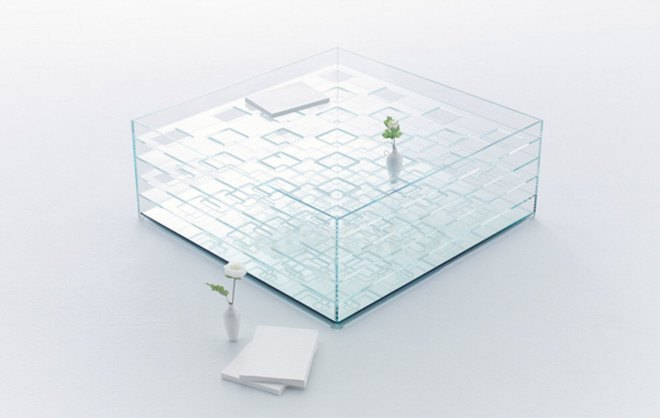 Nendo Glass Cutout Table, oki sato, milan design week, milan furniture fair, Permanente di Milano, nendo, nendo milan, Cappellini, Driade, Gebruder Thonet Vienna, Italian Glass, Lemnos, Moroso, best of nendo