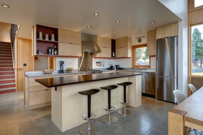Nahahum Cabin, Nahahum Cabin by Balance Associates, Balance Associates, Balance Associates Architects, Cascade Mountains, underfloor heating, full-height glazing, concrete retaining walls,